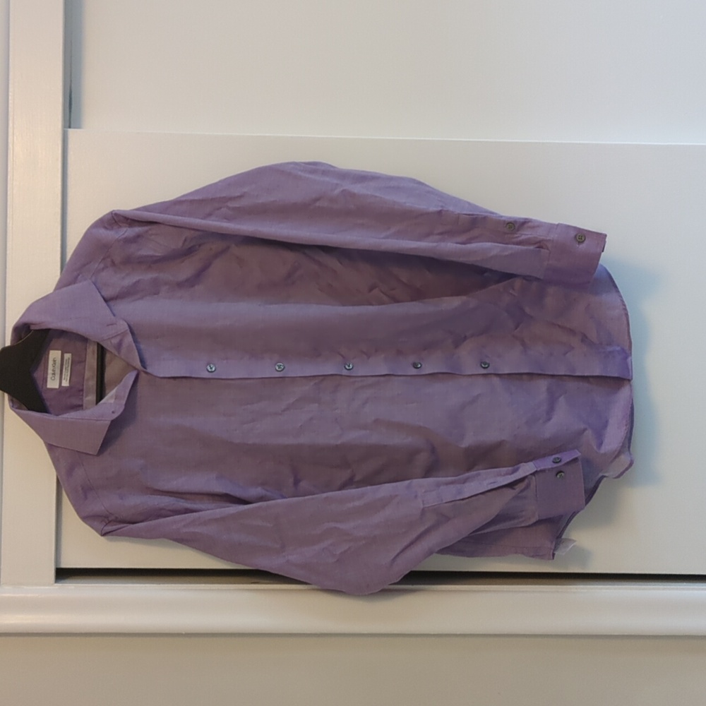 Calvin Klein purple button up shirt